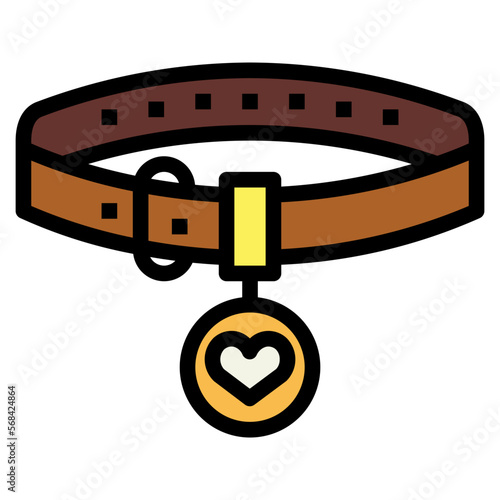 collar filled outline icon style