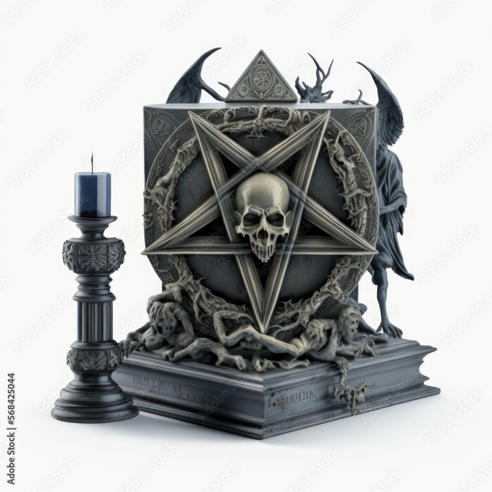 Ceremonial ritualistic occult summoning altar for calling upon demons