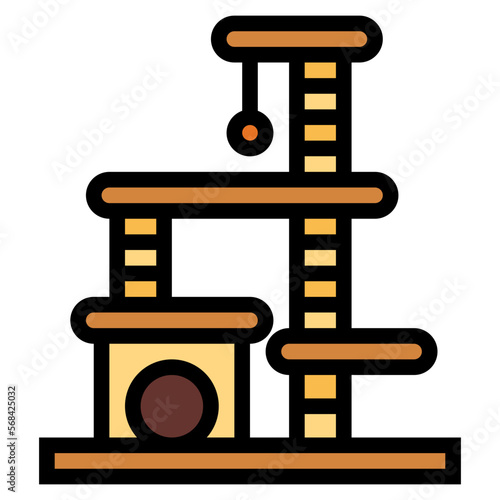 scratching post filled outline icon style