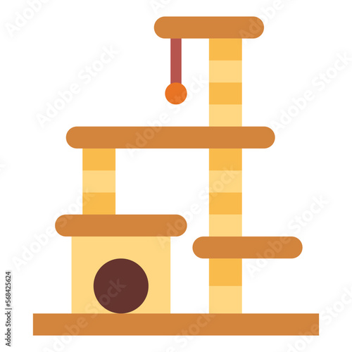 scratching post flat icon style