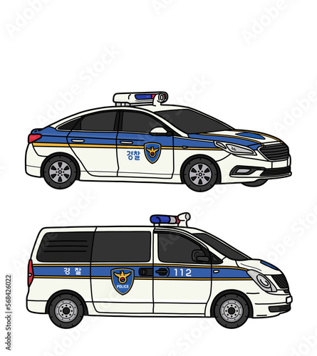 This is a police car in Korea.
