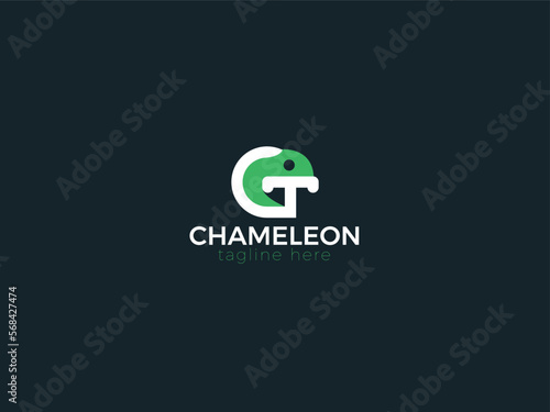 Chameleon logo design - Animal logo design photo