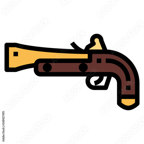 Blunderbuss filled outline icon style