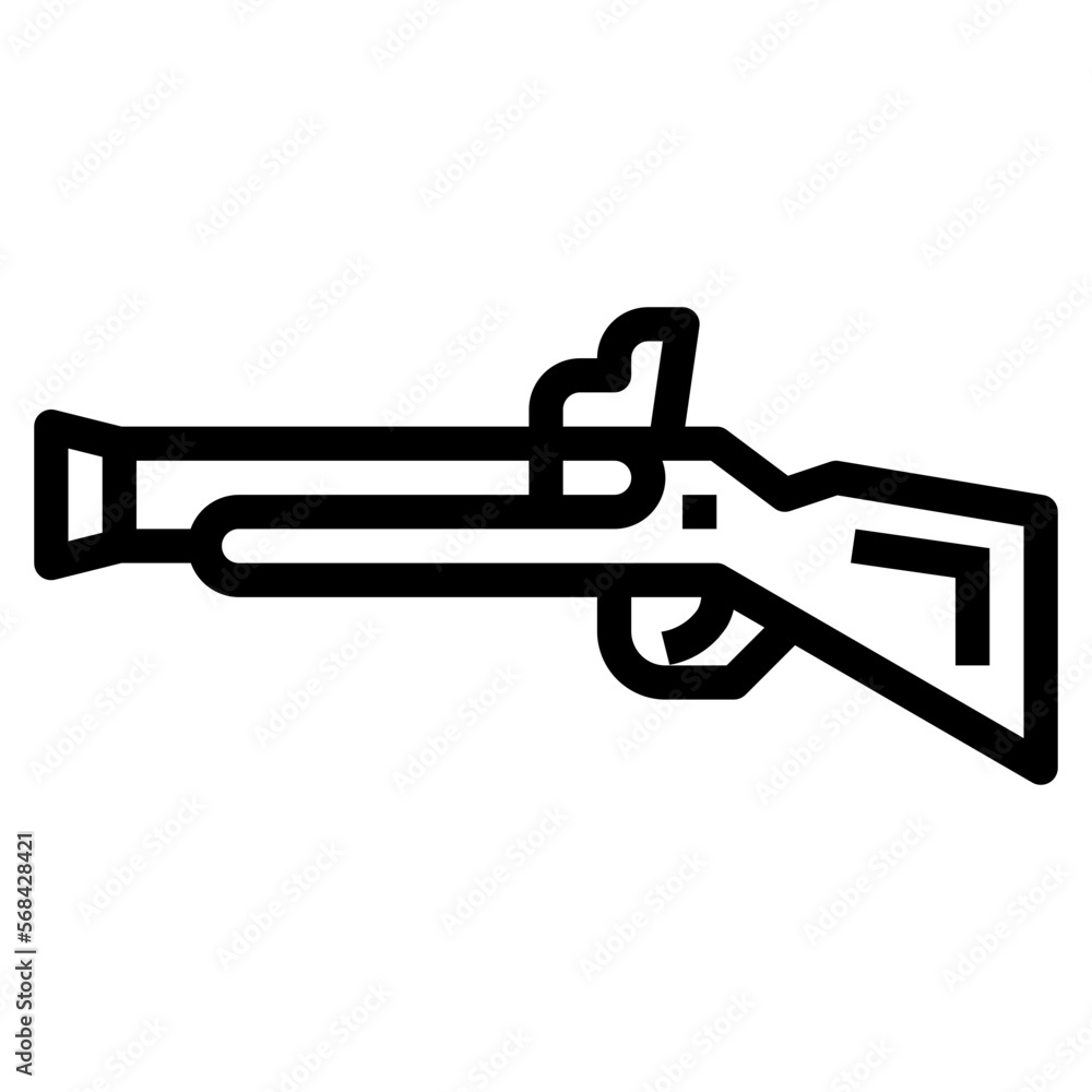 Naklejka premium Arquebus line icon style