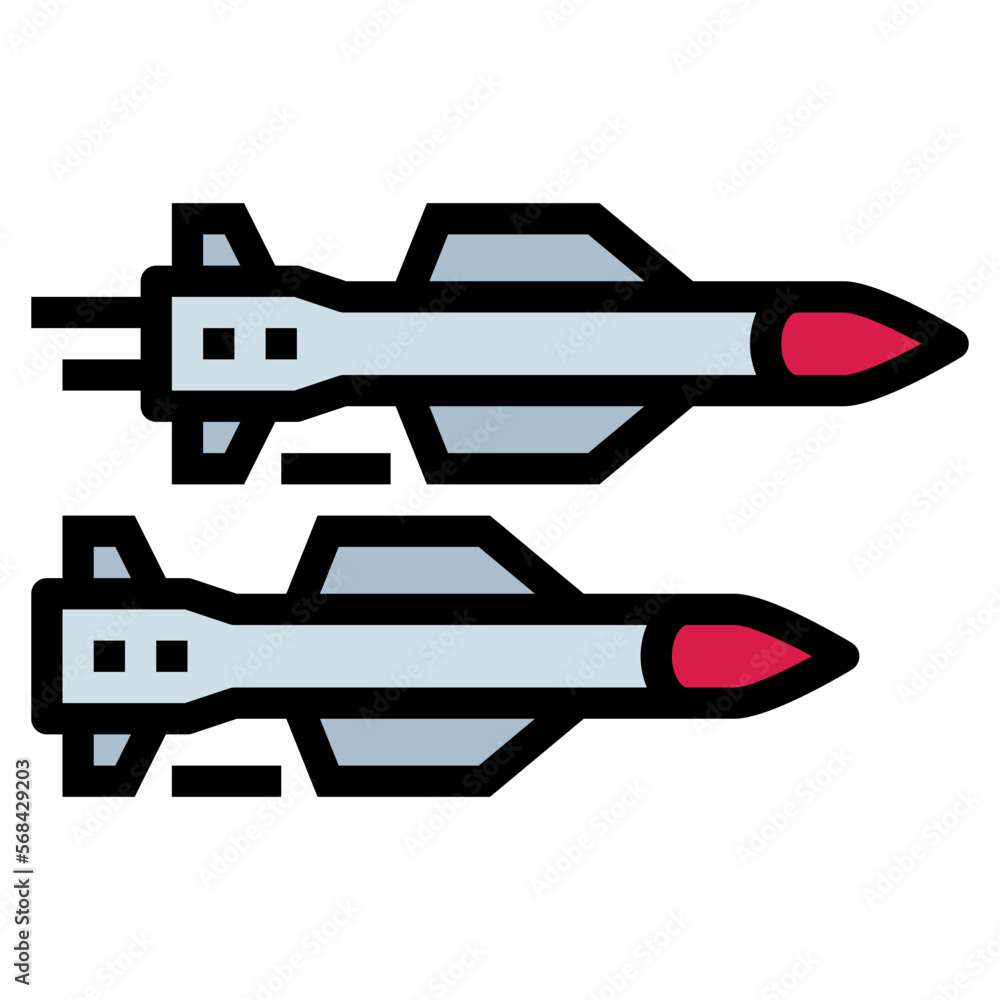 missile filled outline icon style