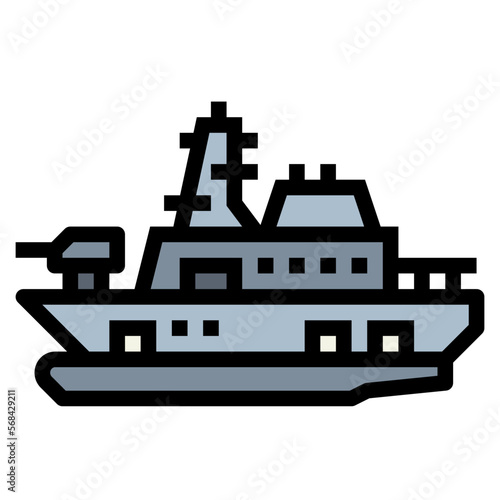 Navy filled outline icon style