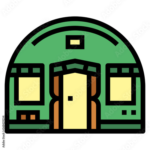 shelter filled outline icon style