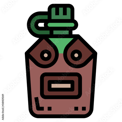water canteen filled outline icon style