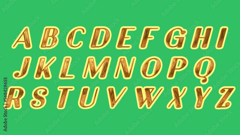 Ilustrace „Gold Color typography alphabet A-Z 2023 | this is best kids ...