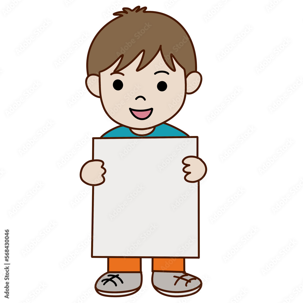 child holding blank sign