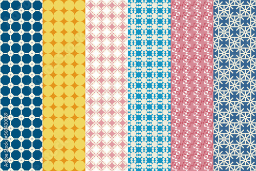 Style set of pattern, elegant pattern on seamless background.