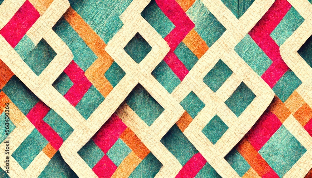 Fototapeta premium A pattern for invitation background, boho style, no words. Generative AI.