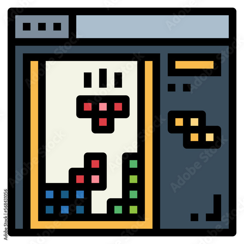 tetris filled outline icon style