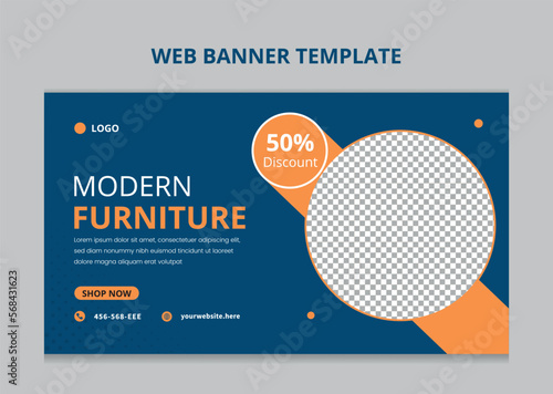 Modern Furniture web banner template.