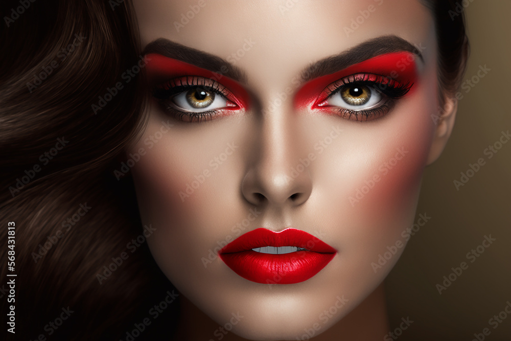 mulehr linda com maquiagem e baton vermelho mulehr linda com maquiagem e baton vermelho