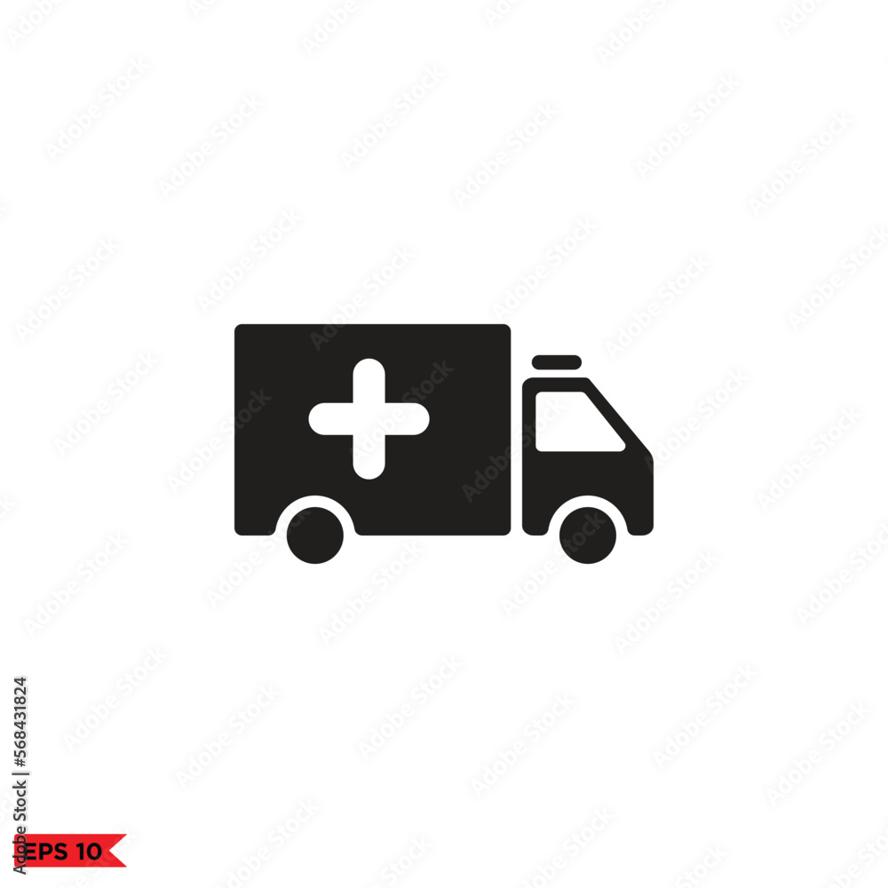 Icon vector graphic of ambulance car Icon vector graphic of ambulance car