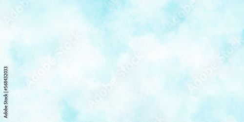 Blue skies with white clouds background. Romantic sky. Abstract nature background of romantic summer blue sky with fluffy clouds. Beautiful puffy clouds in bright blue sky in day sunlight.