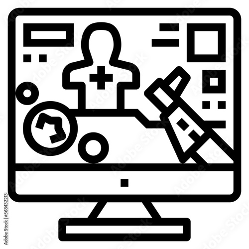 shooting game line icon style