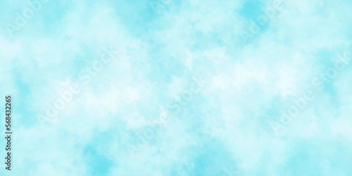 Blue skies with white clouds background. Romantic sky. Abstract nature background of romantic summer blue sky with fluffy clouds. Beautiful puffy clouds in bright blue sky in day sunlight.