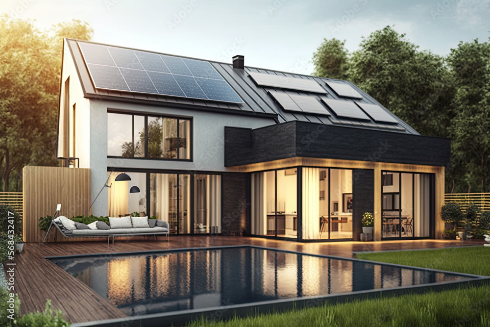 Solar Panels On Modern Houses