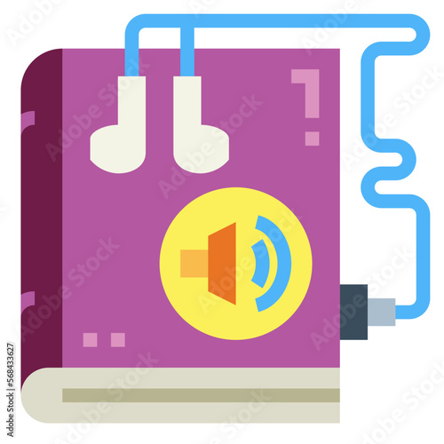 audio book flat icon style