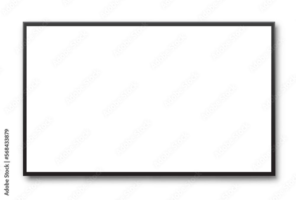 Realistic TV screen. Empty TV frame. Modern stylish lcd monitor, led type. Blank television template with white screen – stock vector Realistic TV screen. Empty TV frame. Modern stylish lcd monitor, led type. Blank television template with white screen – stock vector
