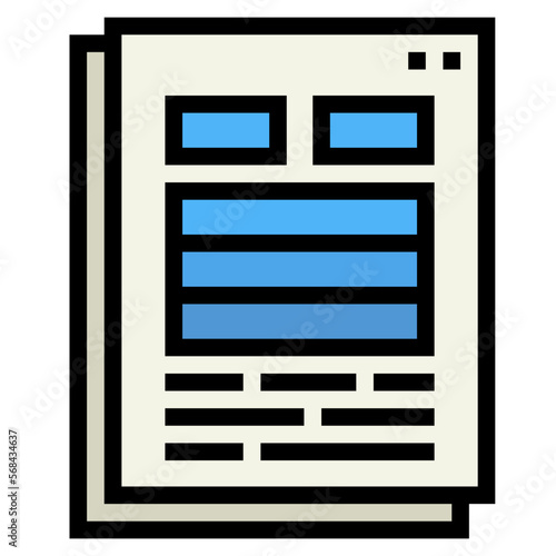 curriculum filled outline icon style