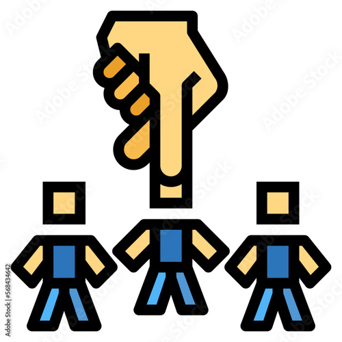 demotion filled outline icon style