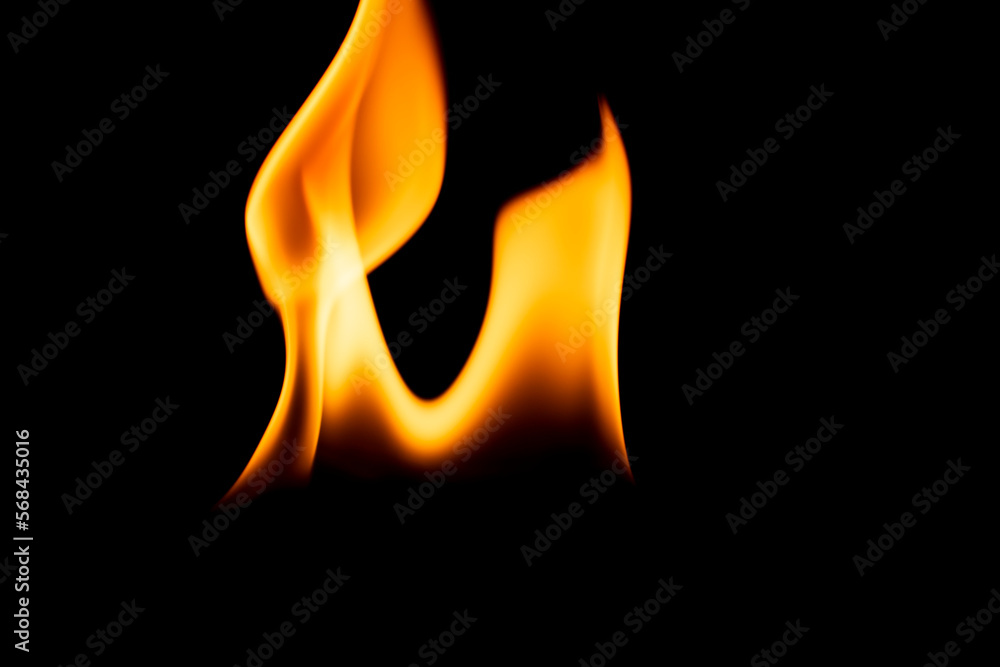 flame on a black background. burning gasoline flame on a black background. burning gasoline