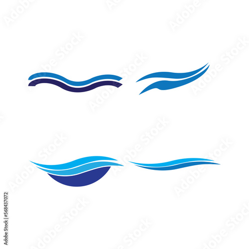 Beach waves vector illustration logo design
