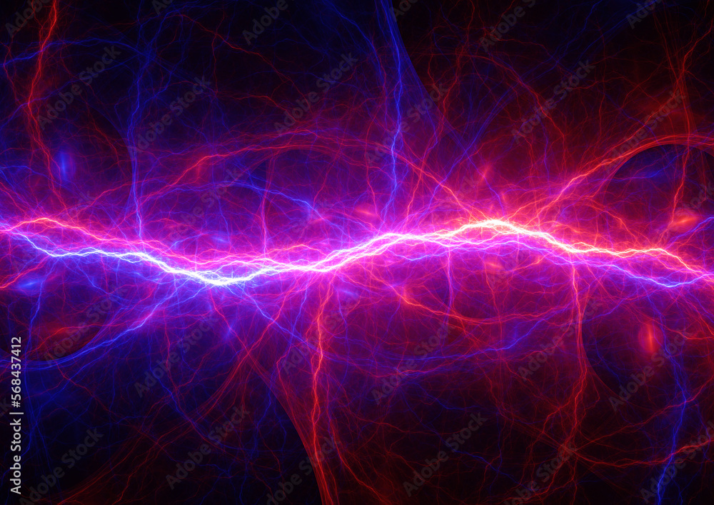 Electrical background, fire and ice abstract lightning