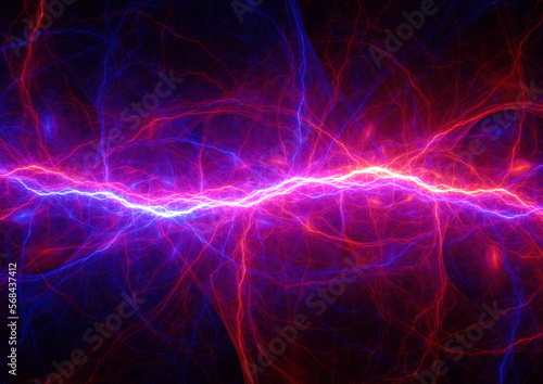 Electrical background, fire and ice abstract lightning