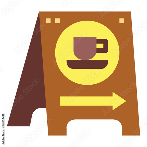 signboard flat icon style