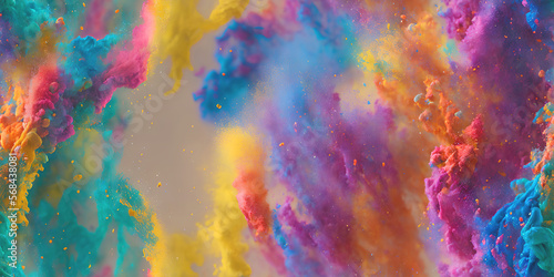 Soft pop abstract Soft pop abstract pAn explosion of powder, flying particles of fine powder in light pastel colors. Seamless Horizontal Tile. AI.