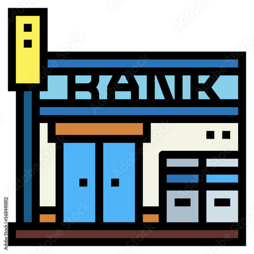 bank filled outline icon style