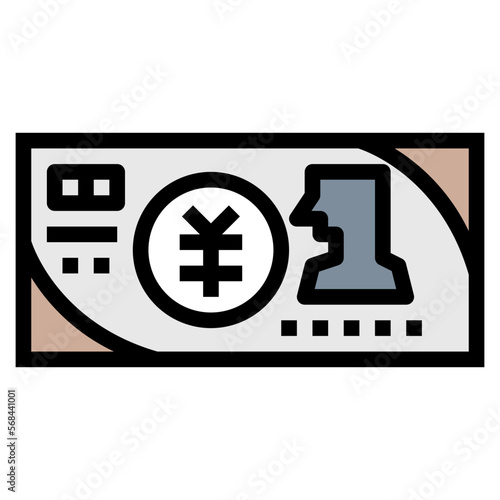 yen filled outline icon style