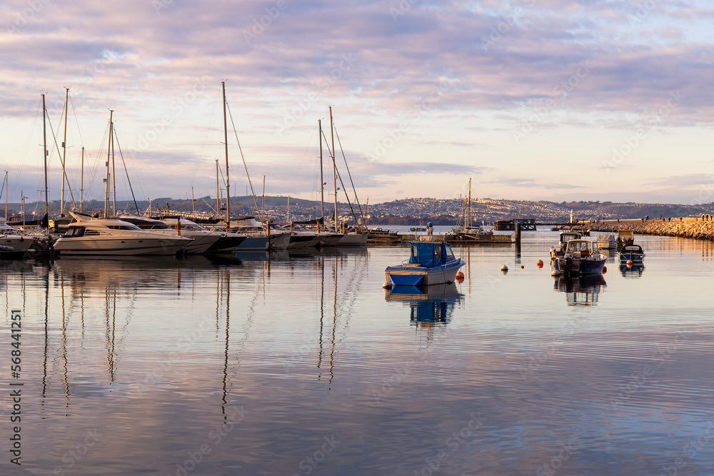 Fototapeta premium Brixham Marina Soft Sunset Glow