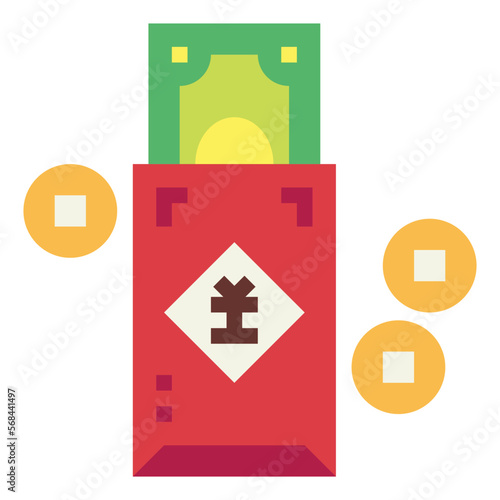 red envelope flat icon style