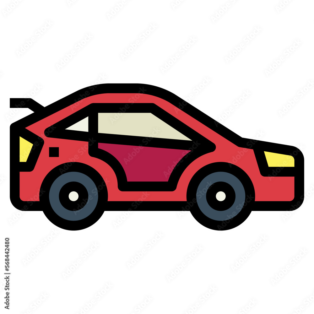 sport car filled outline icon style