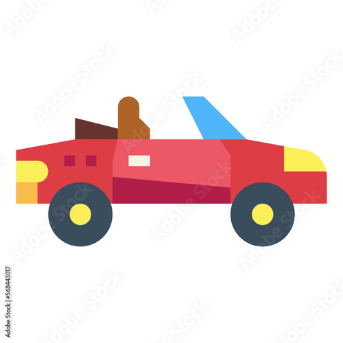 cabriolet flat icon style