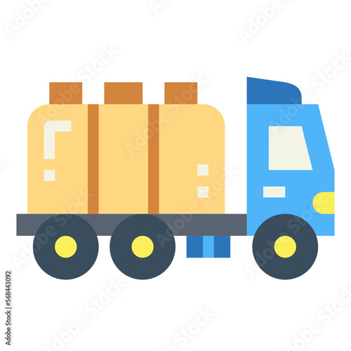 fuel truck flat icon style