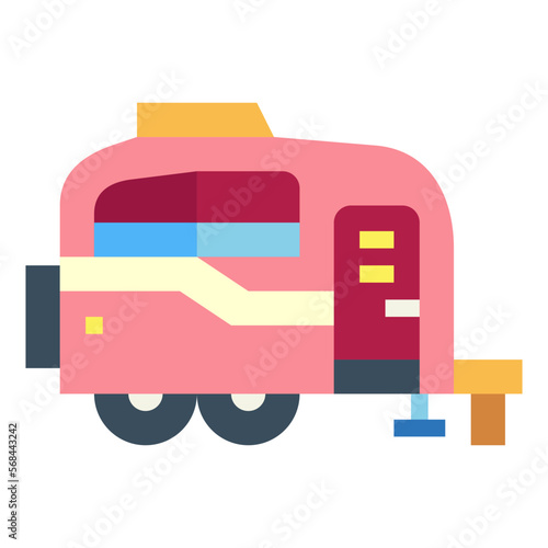 trailer flat icon style