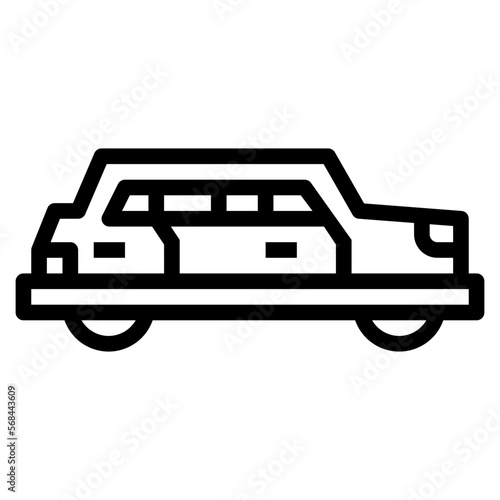 limousine line icon style