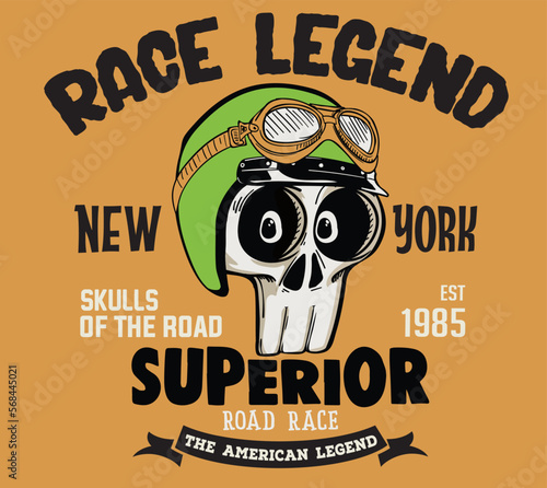 vector skull carackter race illustration