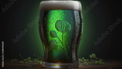 St Patricks glass of beer  generative ai