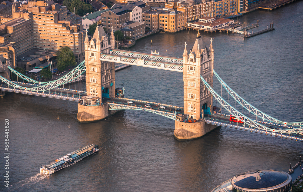 Tower bridge at River Thames view at sunset. London, UK