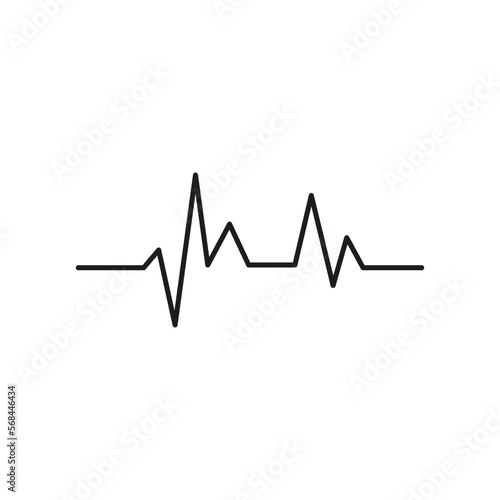 Heartbeat line icon on white background