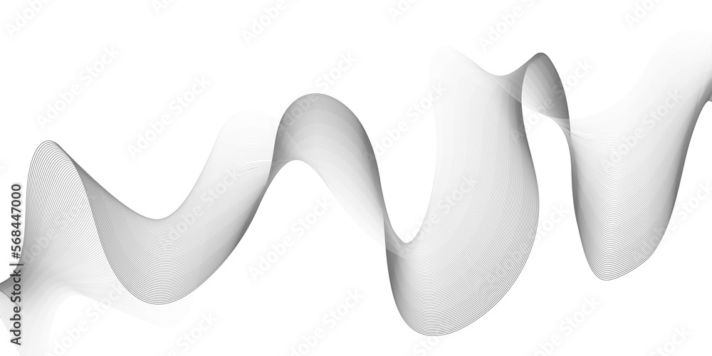 Wave line background with smooth shape. Beautiful wavy line on a white background. Horizontal banner template. Abstract futuristic template. Chrome technological wallpaper. Wave line background with smooth shape. Beautiful wavy line on a white background. Horizontal banner template. Abstract futuristic template. Chrome technological wallpaper.