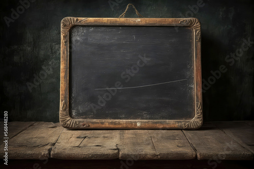 Vintage blackboard or school slate , generative ai