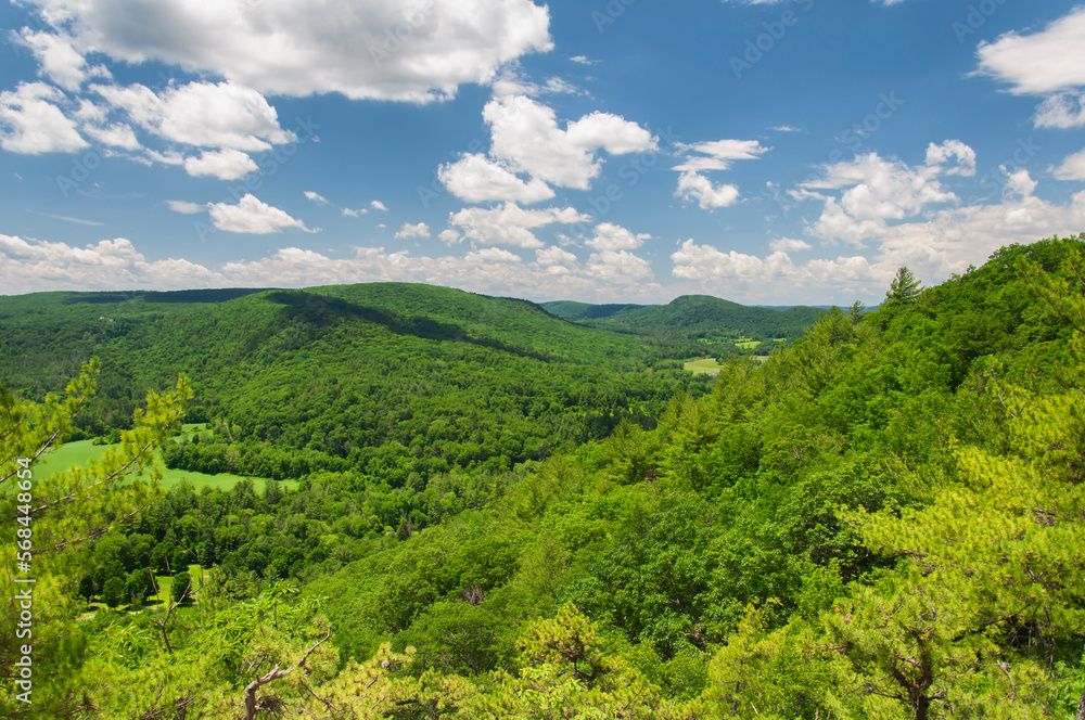 Barrack mountain summit and connecticut summer landscape